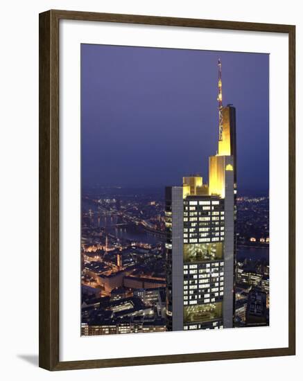 Commerzbank Building from Helaba Building, Frankfurt, Hessen, Germany-Alan Copson-Framed Photographic Print