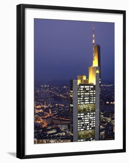 Commerzbank Building from Helaba Building, Frankfurt, Hessen, Germany-Alan Copson-Framed Photographic Print