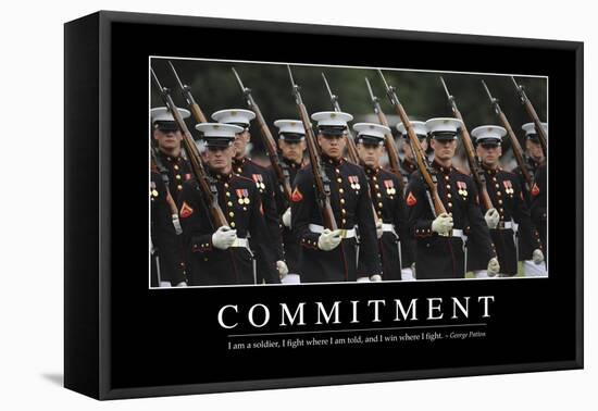 Commitment: Inspirational Quote and Motivational Poster-null-Framed Stretched Canvas