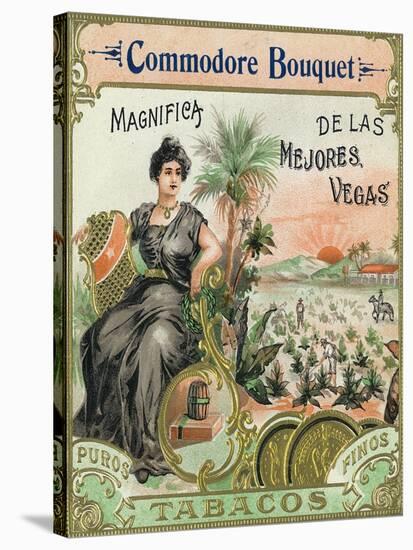 Commodore Bouquet Brand Cigar Box Label-Lantern Press-Stretched Canvas