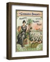 Commodore Bouquet Brand Cigar Box Label-Lantern Press-Framed Art Print