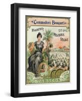 Commodore Bouquet Brand Cigar Box Label-Lantern Press-Framed Art Print