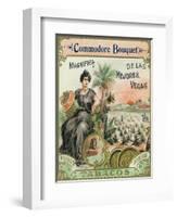 Commodore Bouquet Brand Cigar Box Label-Lantern Press-Framed Art Print