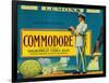 Commodore Lemon Label - Tustin, CA-Lantern Press-Framed Art Print