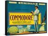 Commodore Lemon Label - Tustin, CA-Lantern Press-Framed Stretched Canvas