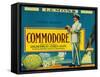Commodore Lemon Label - Tustin, CA-Lantern Press-Framed Stretched Canvas