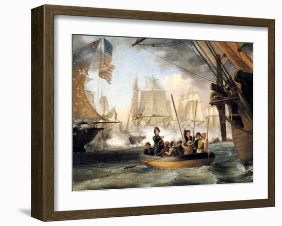 Commodore Perry at the Battle of Lake Erie-Thomas Birch-Framed Giclee Print