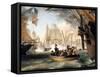 Commodore Perry at the Battle of Lake Erie-Thomas Birch-Framed Stretched Canvas