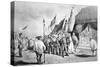 Commodore Perry in Japan in 1853 Meeting Imperial Commissioners at Yokohama-Japanese-Stretched Canvas