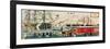 Commodore Perry's Gift of a Railway to the Japanese in 1853-Ando Hiroshige-Framed Giclee Print