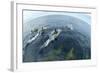 Common Dolphins (Delphinus Delphis) Surfacing, Fisheye Lens. Pico, Azores, Portugal, June 2009-Lundgren-Framed Photographic Print