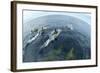 Common Dolphins (Delphinus Delphis) Surfacing, Fisheye Lens. Pico, Azores, Portugal, June 2009-Lundgren-Framed Photographic Print