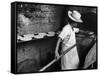 Communal Bakery in Primitive Mexican Village, Loaves of Bread Being Shoved into Adobe Oven-null-Framed Stretched Canvas