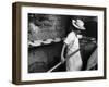 Communal Bakery in Primitive Mexican Village, Loaves of Bread Being Shoved into Adobe Oven-null-Framed Premium Photographic Print