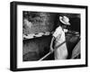 Communal Bakery in Primitive Mexican Village, Loaves of Bread Being Shoved into Adobe Oven-null-Framed Premium Photographic Print