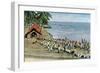 Communal Village Meal, Andaman and Nicobar Islands, Indian Ocean, C1890-Gillot-Framed Giclee Print