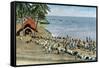 Communal Village Meal, Andaman and Nicobar Islands, Indian Ocean, C1890-Gillot-Framed Stretched Canvas