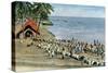 Communal Village Meal, Andaman and Nicobar Islands, Indian Ocean, C1890-Gillot-Stretched Canvas