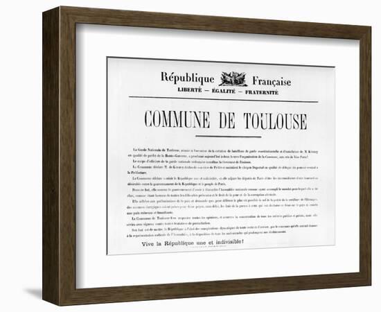 Commune De Toulouse, from French Political Posters of the Paris Commune-null-Framed Giclee Print