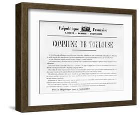 Commune De Toulouse, from French Political Posters of the Paris Commune-null-Framed Giclee Print