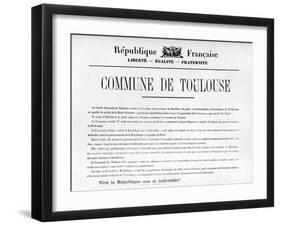 Commune De Toulouse, from French Political Posters of the Paris Commune-null-Framed Giclee Print