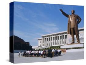 Commune Group Brought to Bow to Great Leader on Grand Monument, Pyongyang, North Korea, Asia-Anthony Waltham-Stretched Canvas