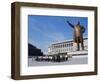 Commune Group Brought to Bow to Great Leader on Grand Monument, Pyongyang, North Korea, Asia-Anthony Waltham-Framed Photographic Print