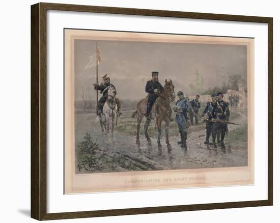 Communication Aux Avant-Postes, 1881-Alphonse Marie de Neuville-Framed Giclee Print