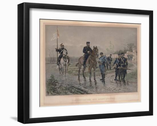 Communication Aux Avant-Postes, 1881-Alphonse Marie de Neuville-Framed Giclee Print