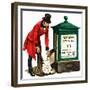 Communication One Hundred Years Ago. a Victorian Postman and Post Box-Peter Jackson-Framed Giclee Print