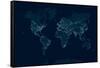 Communications Network Map of the World-Maxger-Framed Stretched Canvas