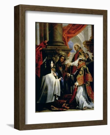 Communion of St. Teresa of Avila (1515-82) circa 1670-Claudio Coello-Framed Giclee Print