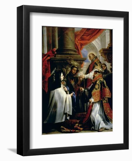 Communion of St. Teresa of Avila (1515-82) circa 1670-Claudio Coello-Framed Giclee Print