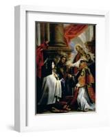 Communion of St. Teresa of Avila (1515-82) circa 1670-Claudio Coello-Framed Giclee Print