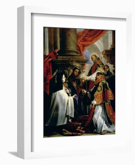 Communion of St. Teresa of Avila (1515-82) circa 1670-Claudio Coello-Framed Giclee Print