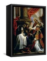 Communion of St. Teresa of Avila (1515-82) circa 1670-Claudio Coello-Framed Stretched Canvas