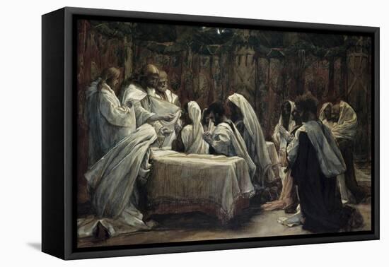 Communion of the Apostles-James Tissot-Framed Stretched Canvas