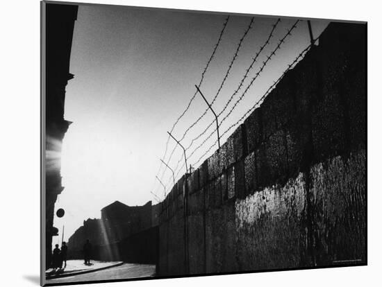 Communist Built Wall Dividing East from West Berlin-Paul Schutzer-Mounted Photographic Print