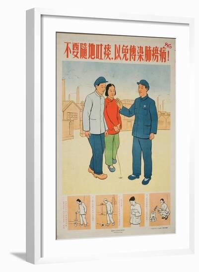 Communist Party Member Scolds a Man Who Has Spit on the Ground-null-Framed Art Print
