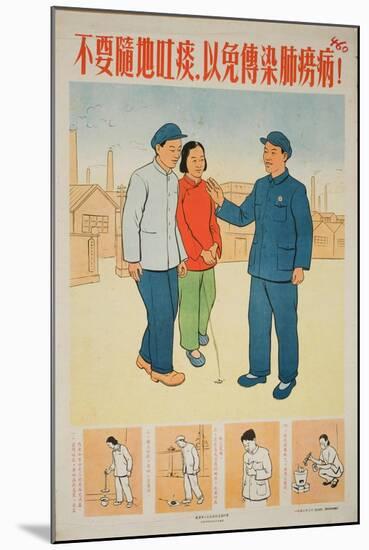 Communist Party Member Scolds a Man Who Has Spit on the Ground-null-Mounted Art Print