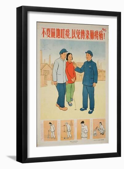 Communist Party Member Scolds a Man Who Has Spit on the Ground-null-Framed Art Print