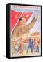 Communist Poster Featuring Mao Zedong-null-Framed Stretched Canvas