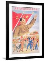 Communist Poster Featuring Mao Zedong-null-Framed Giclee Print