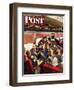 "Commuter Card Game," Saturday Evening Post Cover, March 15, 1947-Constantin Alajalov-Framed Giclee Print