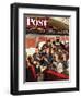 "Commuter Card Game," Saturday Evening Post Cover, March 15, 1947-Constantin Alajalov-Framed Giclee Print