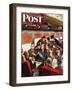 "Commuter Card Game," Saturday Evening Post Cover, March 15, 1947-Constantin Alajalov-Framed Giclee Print