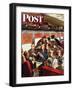 "Commuter Card Game," Saturday Evening Post Cover, March 15, 1947-Constantin Alajalov-Framed Giclee Print