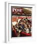 "Commuter Card Game," Saturday Evening Post Cover, March 15, 1947-Constantin Alajalov-Framed Premium Giclee Print