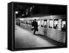 Commuter on the New York New Haven Line Running to Catch Train Pulling Out of Grand Central Station-Alfred Eisenstaedt-Framed Stretched Canvas