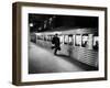 Commuter on the New York New Haven Line Running to Catch Train Pulling Out of Grand Central Station-Alfred Eisenstaedt-Framed Photographic Print